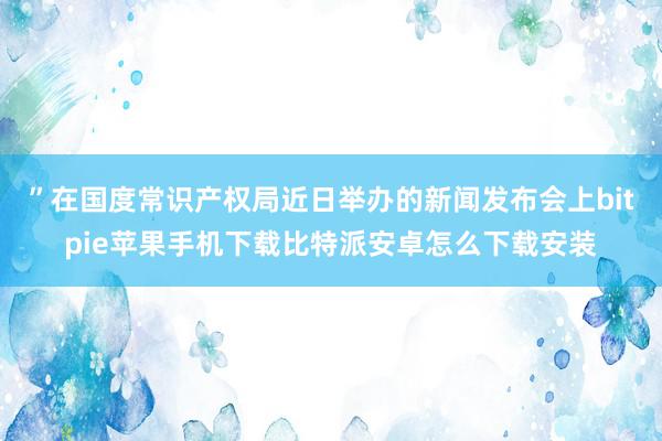 ”在国度常识产权局近日举办的新闻发布会上bitpie苹果手机下载比特派安卓怎么下载安装