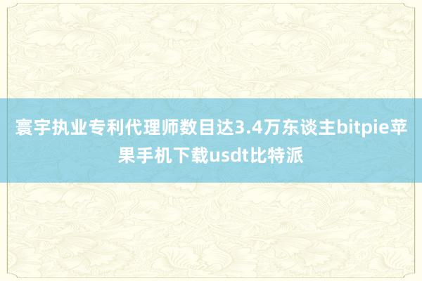 寰宇执业专利代理师数目达3.4万东谈主bitpie苹果手机下载usdt比特派