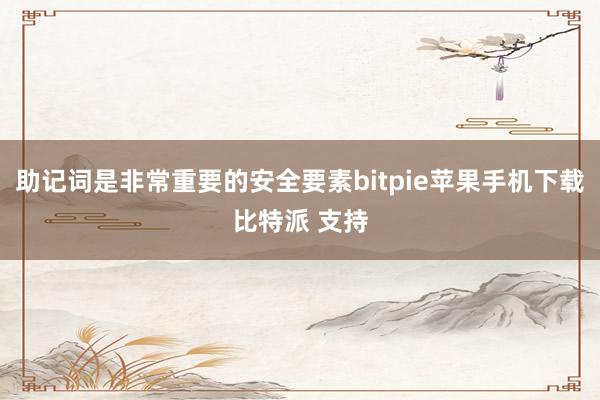 助记词是非常重要的安全要素bitpie苹果手机下载比特派 支持