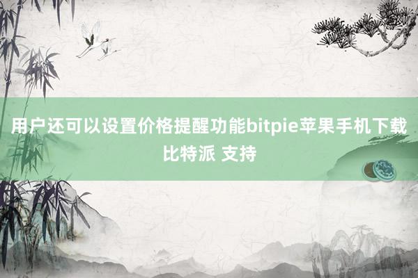 用户还可以设置价格提醒功能bitpie苹果手机下载比特派 支持