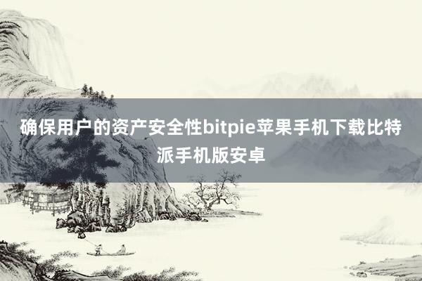 确保用户的资产安全性bitpie苹果手机下载比特派手机版安卓