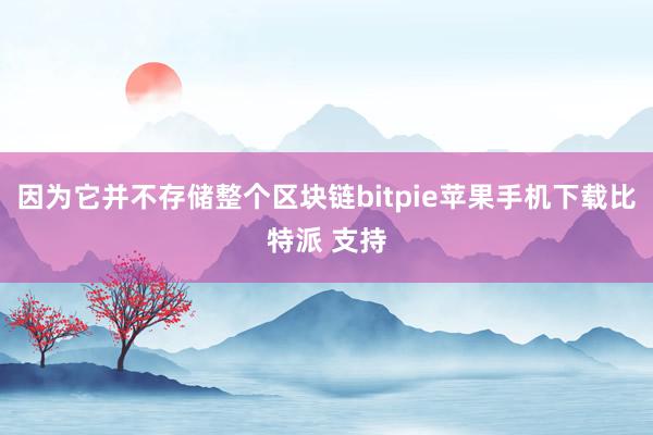 因为它并不存储整个区块链bitpie苹果手机下载比特派 支持