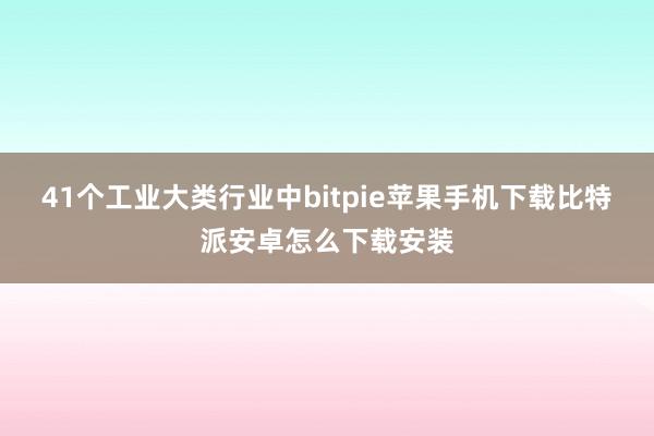 41个工业大类行业中bitpie苹果手机下载比特派安卓怎么下载安装