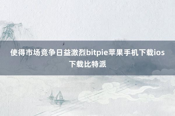 使得市场竞争日益激烈bitpie苹果手机下载ios下载比特派