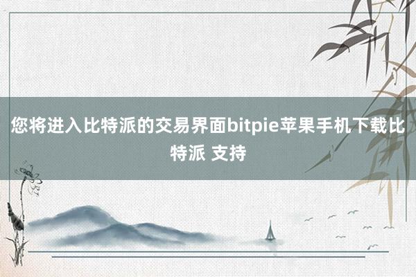 您将进入比特派的交易界面bitpie苹果手机下载比特派 支持