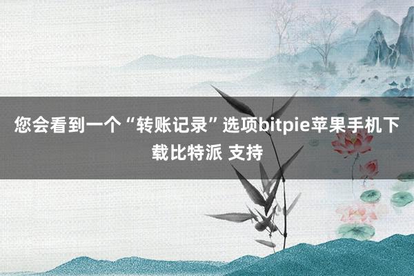 您会看到一个“转账记录”选项bitpie苹果手机下载比特派 支持