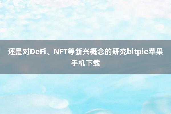 还是对DeFi、NFT等新兴概念的研究bitpie苹果手机下载