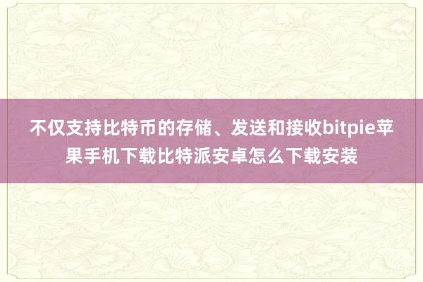 不仅支持比特币的存储、发送和接收bitpie苹果手机下载比特派安卓怎么下载安装