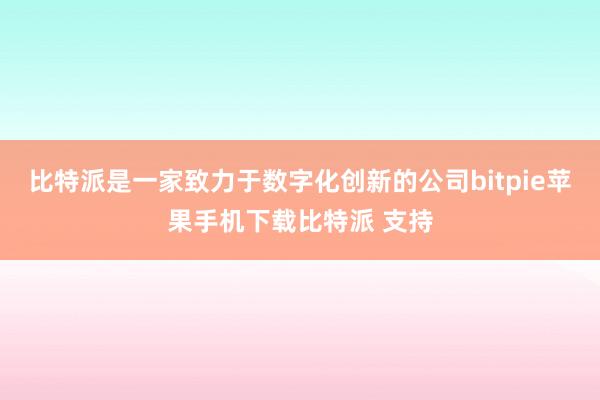 比特派是一家致力于数字化创新的公司bitpie苹果手机下载比特派 支持