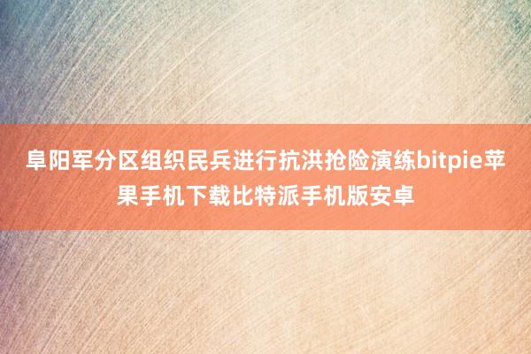 阜阳军分区组织民兵进行抗洪抢险演练bitpie苹果手机下载比特派手机版安卓