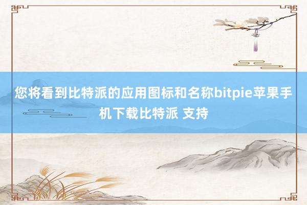 您将看到比特派的应用图标和名称bitpie苹果手机下载比特派 支持