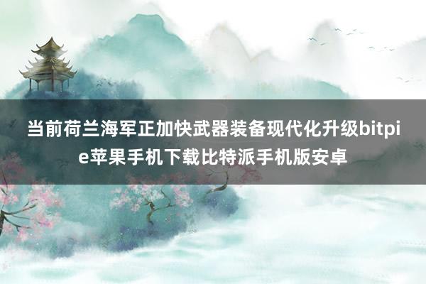 当前荷兰海军正加快武器装备现代化升级bitpie苹果手机下载比特派手机版安卓