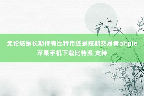 无论您是长期持有比特币还是短期交易者bitpie苹果手机下载比特派 支持