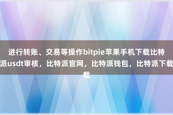 进行转账、交易等操作bitpie苹果手机下载比特派usdt审核，比特派官网，比特派钱包，比特派下载