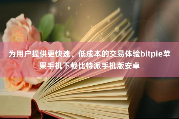 为用户提供更快速、低成本的交易体验bitpie苹果手机下载比特派手机版安卓