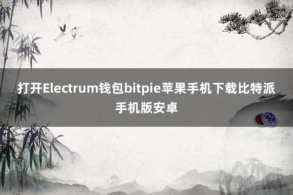 打开Electrum钱包bitpie苹果手机下载比特派手机版安卓