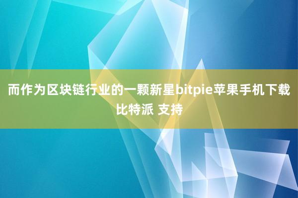 而作为区块链行业的一颗新星bitpie苹果手机下载比特派 支持