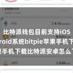 比特派钱包目前支持iOS和Android系统bitpie苹果手机下载比特派安卓怎么下载安装