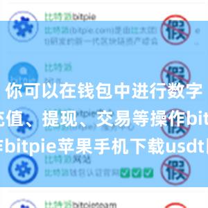 你可以在钱包中进行数字货币的充值、提现、交易等操作bitpie苹果手机下载usdt比特派