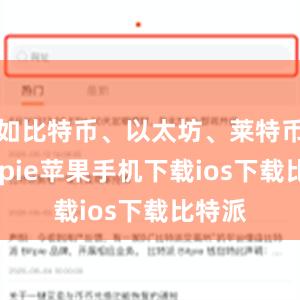 如比特币、以太坊、莱特币等bitpie苹果手机下载ios下载比特派