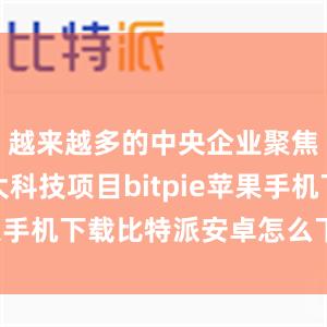 越来越多的中央企业聚焦国家重大科技项目bitpie苹果手机下载比特派安卓怎么下载安装