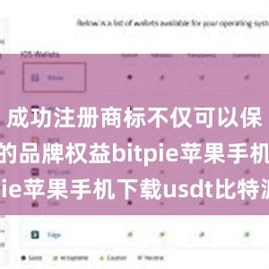 成功注册商标不仅可以保护公司的品牌权益bitpie苹果手机下载usdt比特派