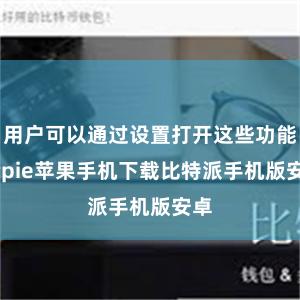 用户可以通过设置打开这些功能bitpie苹果手机下载比特派手机版安卓