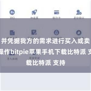 并凭据我方的需求进行买入或卖出操作bitpie苹果手机下载比特派 支持