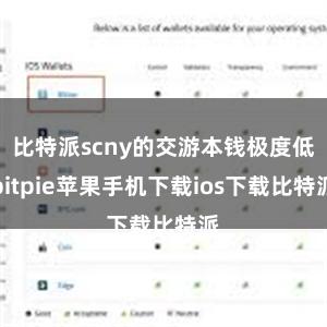 比特派scny的交游本钱极度低bitpie苹果手机下载ios下载比特派